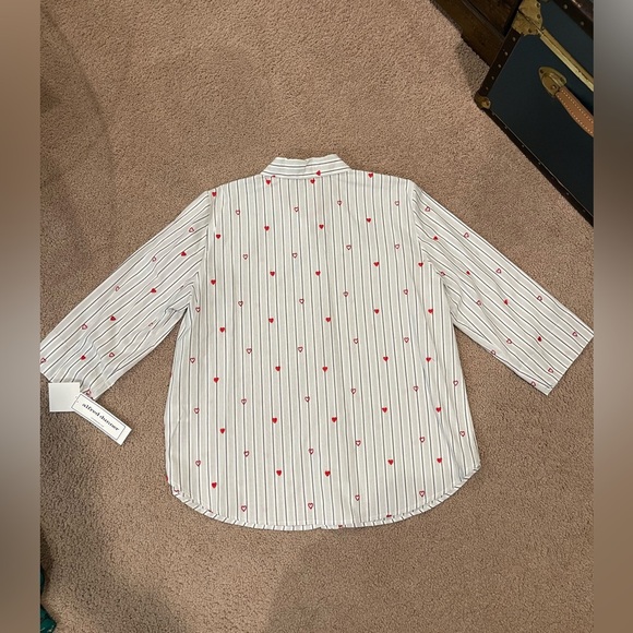 Women's ALFRED DUNNER stripe wild at heart 3/4 sleeves buton down shirt - Picture 11 of 11